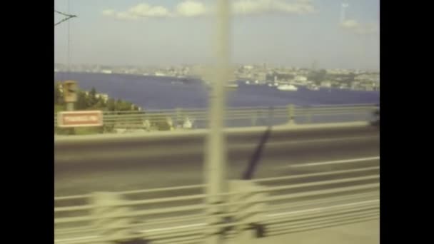 Istanbul Turchia Giugno 1979 Ponte Sul Bosforo Istanbul Negli Anni — Video Stock