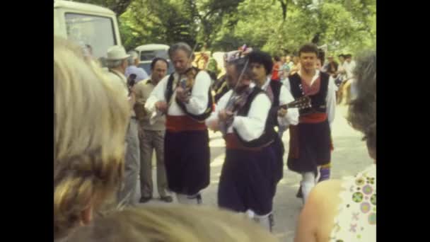 Korfu Griechenland Juli 1978 Griechische Folkloretänzerinnen Den 70Er Jahren — Stockvideo