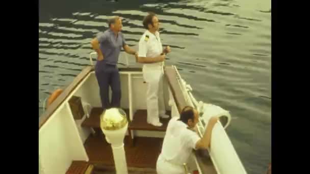 1975年 昭和50年 6月クロアチア共和国デュブロヴィニク70年代の艦長 — ストック動画