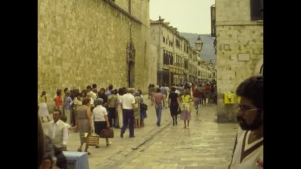 Dubrovnik Croatia June 1975 Dubrovnik City Tourist Visiting — Stock Video