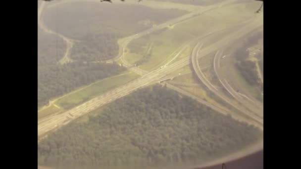 Frankfurt Niemcy Maj 1975 Samolot Lądujący Latach Tych — Wideo stockowe