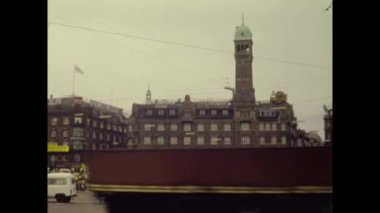 COPENHAGEN, DENMARK HAZİRAN 1975: 70 'lerde Kopenhag sokak manzarası