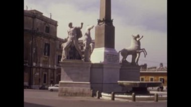 Roma, İtalya 28 Nisan 1974: 70 'lerde Quirinal Meydanı Roma