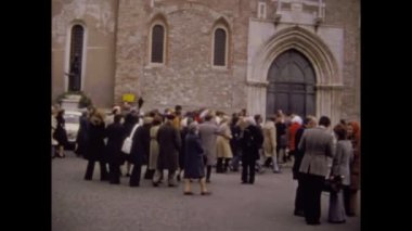 ROME, İTALYA EKİM 1975: 70 'lerde Roma sokak manzarası