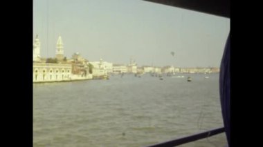 Venedik, İtalya 22 Ağustos 1978: 70 'lerde deniz manzaralı Venedik Saint Mark Meydanı