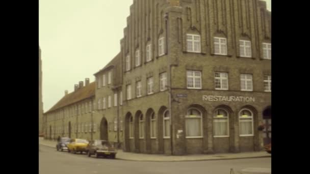 Copenhagen Denmark Hazi Ran 1975 Lerde Kopenhag Sokak Manzarası — Stok video