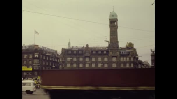 Copenhagen Δανια Ιουνιοσ 1975 Θέα Στην Οδό Κοπεγχάγης Στη Δεκαετία — Αρχείο Βίντεο