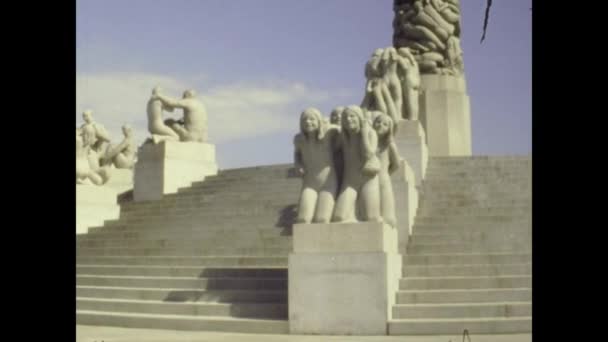 Oslo Noorwegen Juli 1979 Frogner Park View Gedigitaliseerde Beelden — Stockvideo