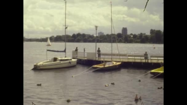ドイツ ハンブルク1979年7月 70年代のハンブルク市内中心部 — ストック動画