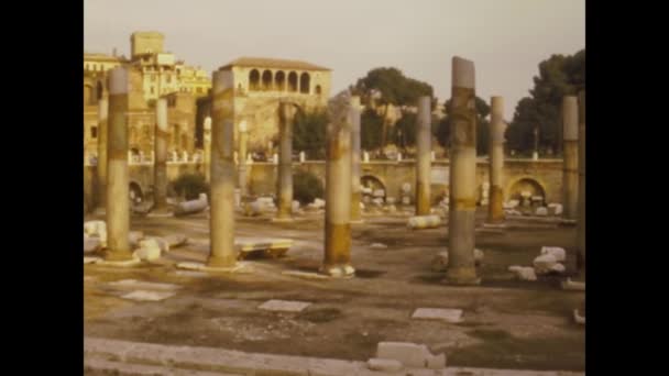 Rome Olaszország 1974 Április Foro Traiano Rómában Években — Stock videók