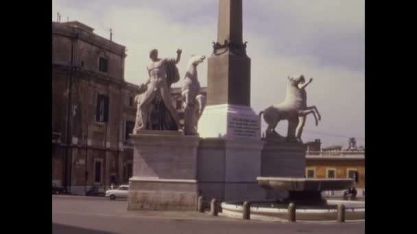 Rome Italië April 1974 Quirinaal Plein Rome Jaren — Stockvideo