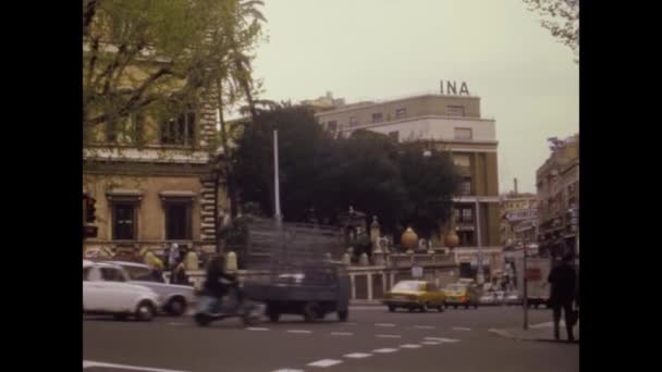 ローマ イタリア28 エイプリル1974 ローマのヴィットリオ ヴェネト通り70年代 — ストック動画
