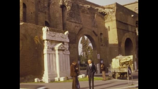 Rome Italy Nisan 1974 Lerde Roma Porta Pinciana — Stok video