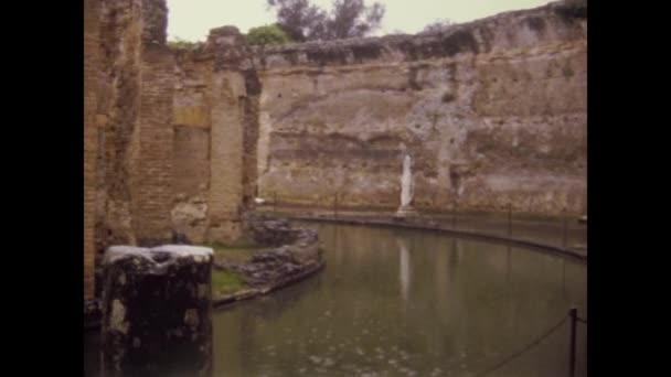 Rzym Włochy Kwietnia 1974 Villa Adriana Rzymie Latach Tych — Wideo stockowe
