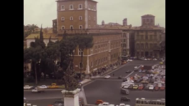 Rome Italien April 1974 Roms Gatuvy Talet — Stockvideo