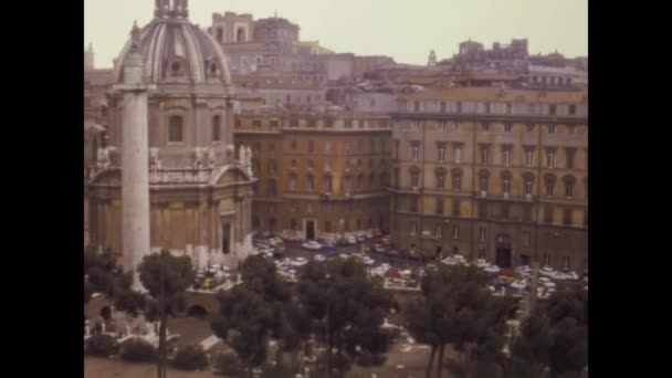 Roma Itália Abril 1974 Roma Vista Rua Nos Anos — Vídeo de Stock