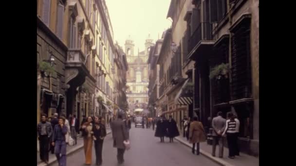 Rzym Włochy Październik 1975 Piazza Spagna Rzymie Latach — Wideo stockowe