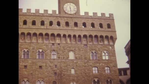 Florença Itália Outubro 1975 Piazza Della Signoria Florence — Vídeo de Stock