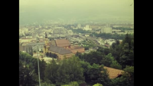 Innsbruck Austria Nisan 1975 Innsbruck Lerdeki Hava Görüntüsü — Stok video