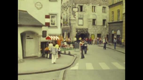 Innsbruck Austria April 1975 Innsbruck Street View Digitized Footage — стокове відео