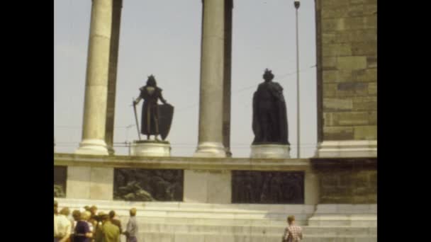 Budapest Ungarn August 1978 Heldenplatz Budapest Den 70Er Jahren — Stockvideo