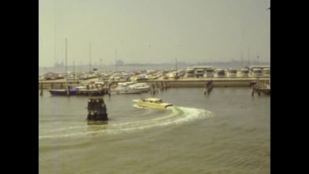 Venice Italië August 1978 Uitzicht Lagune Van Venetië Vanaf Zee — Stockvideo