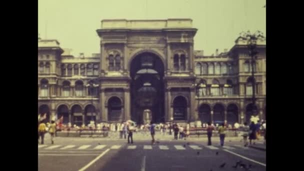 Milán Italia Julio 1975 Piazza Del Duomo Plaza Del Duomo — Vídeos de Stock