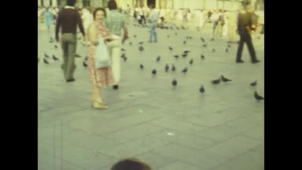 Venise Italie Août 1978 Venise Place Saint Marc Vue Dans — Video