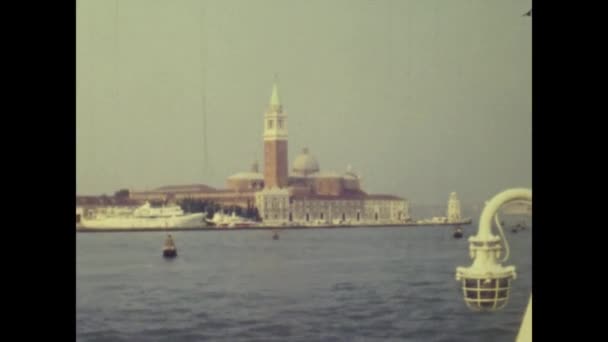 Venise Italie Août 1978 Venise Place Saint Marc Vue Dans — Video