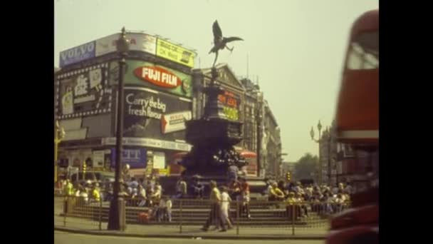 London Zjednoczone Królestwo Wrzesień 1974 Piccadilly Widok Cyrku Ruchu Latach — Wideo stockowe