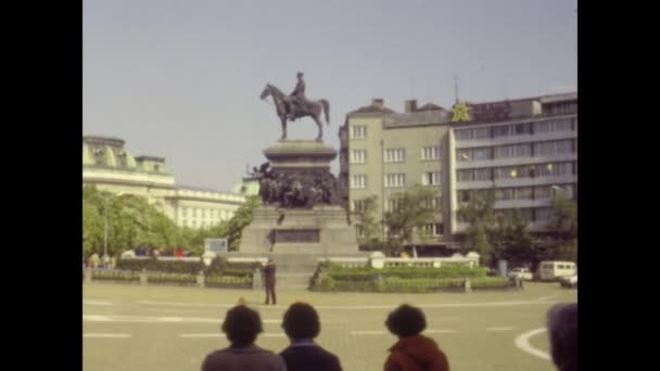 Sofia Bulgarie Mai 1981 Sofia Vue Sur Rue Dans Les — Video