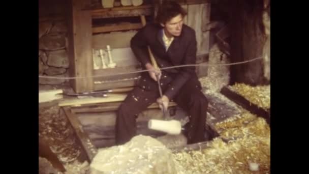 Etter Bulgaria Mayo 1975 Artesano Búlgaro Trabajando Los Años — Vídeos de Stock