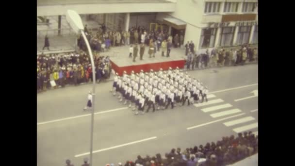 Kazanlak Bulgarie Mai 1976 Défilé Militaire Bulgare Dans Les Années — Video