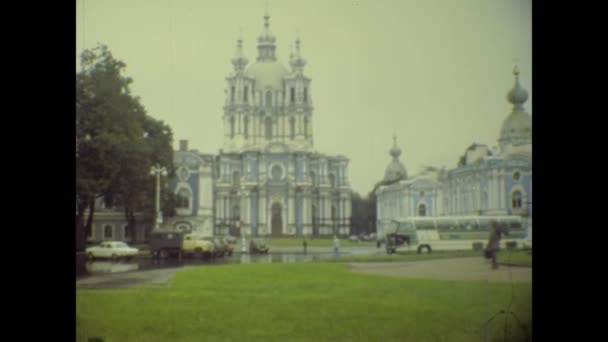 Petersburg Russland Mai 1981 Innenausstattung Der Kathedrale Von Smolny Den — Stockvideo