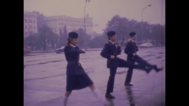 Minsk Russia October 1979 Minsk Soldiers March — Stock Video