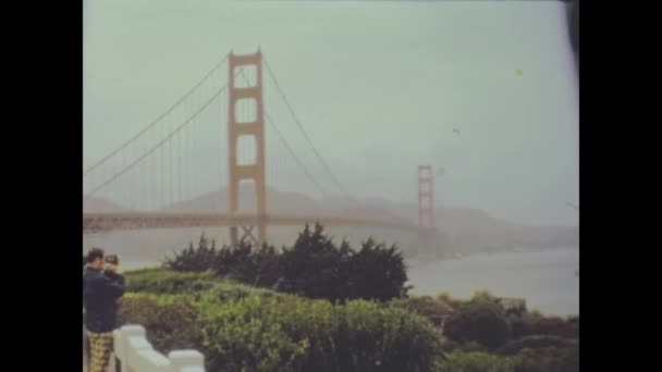 San Francisco Eua Outubro 1972 Golden Gate Bridge View — Vídeo de Stock