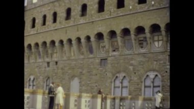 FLORENCE, İtalyan Ekim 1974: 70 'lerde Floransa' da Piazza della Signoria