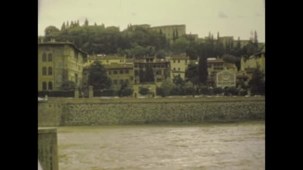 Florence Italy October 1974 Arno View Florence — Stock Video