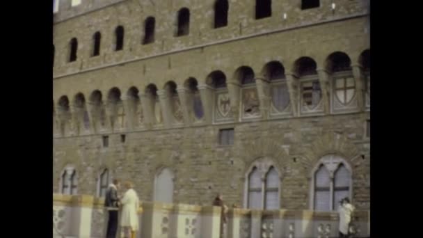 Florence Ιταλια Οκτωβριοσ 1974 Piazza Della Signoria Στη Φλωρεντία Στη — Αρχείο Βίντεο