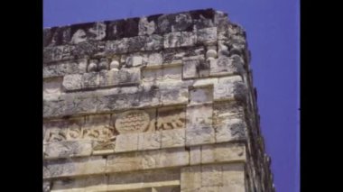 CHICHEN ITZA, MEXICO Ekim 1978: 70 'lerde Chichen Itza sitesi