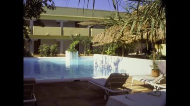 CANCUN, MEXICO EKİM 1978: 70 'lerde Cancun' daki lüks tatil beldesi