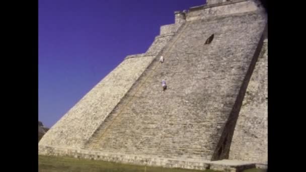 Uxmal Mexico Październik 1978 Piramida Magika Uxmal Latach Tych — Wideo stockowe