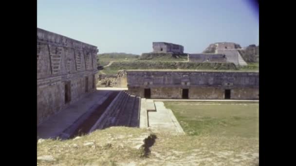 Uxmal Mexico October 1978 70年代的Uxmal考古遗址 — 图库视频影像