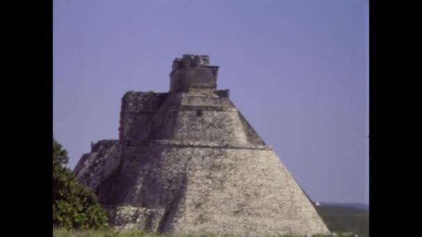 Uxmal Mexico October 1978 70年代的Uxmal考古遗址 — 图库视频影像