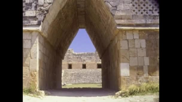 Uxmal Mexico Oktober 1978 Uxmal Archeologische Site Jaren — Stockvideo