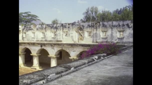 Antigua Gwatemala Październik 1978 Ruiny Kościoła Santa Clara Latach Tych — Wideo stockowe