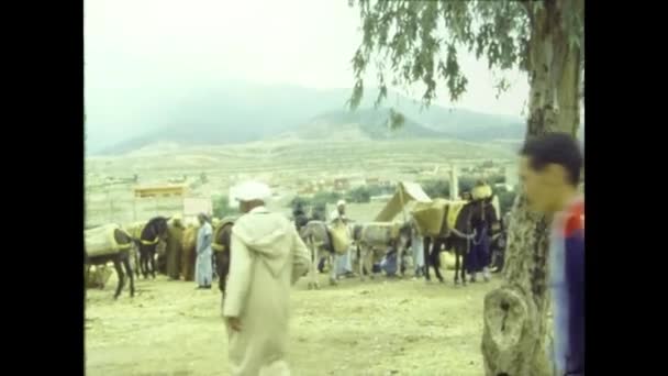Marrakech Marruecos Junio 1972 Pobre Pueblo Marruecos Los Años Con — Vídeos de Stock