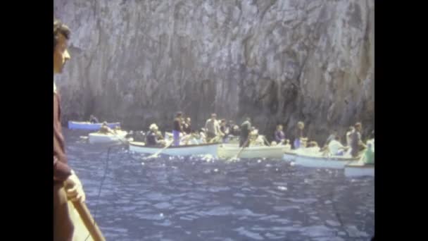 Naples Italy June 1964 Rowing Boat Excursion Mediterranean — Stock Video