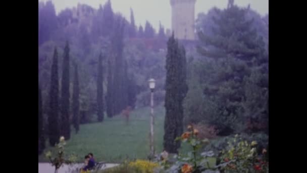 Este Italia Abril 1964 Vista Detallada Del Castillo Este Los — Vídeo de stock