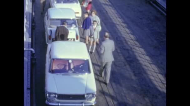 Ischia Talya Haziran 1964 Larda Feribotta Araba — Stok video